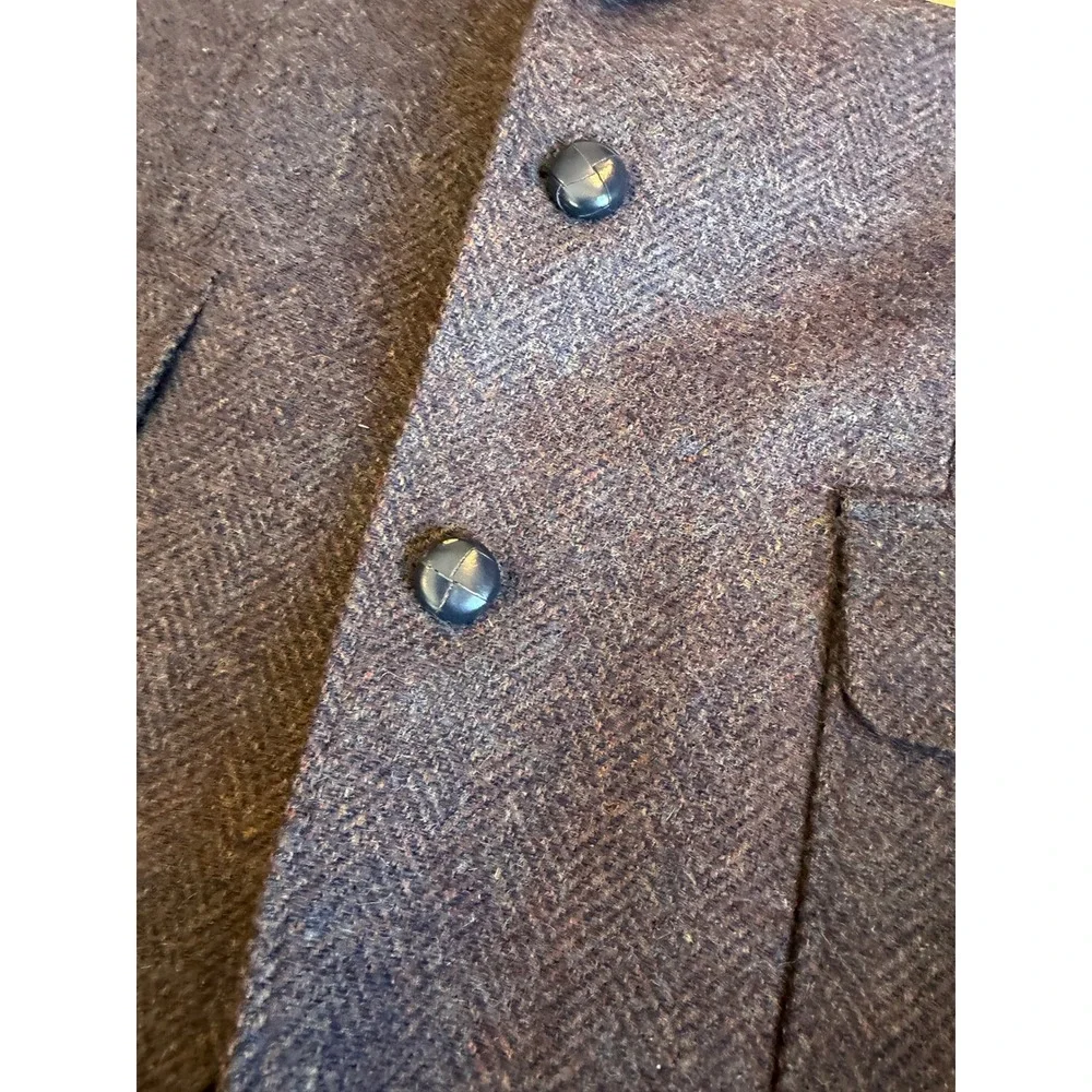 Imperial by Haggar Blazer 38 Brown Herringbone Pure Wool Sport Coat Mens NWOT